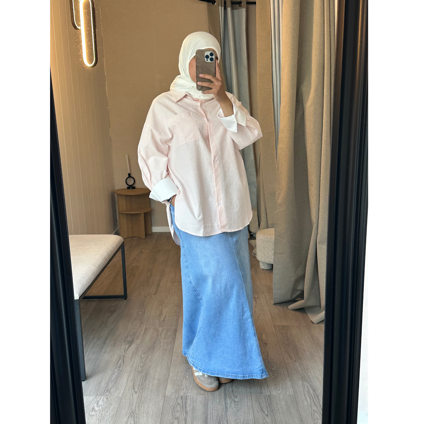 Chemise Rayée Rose