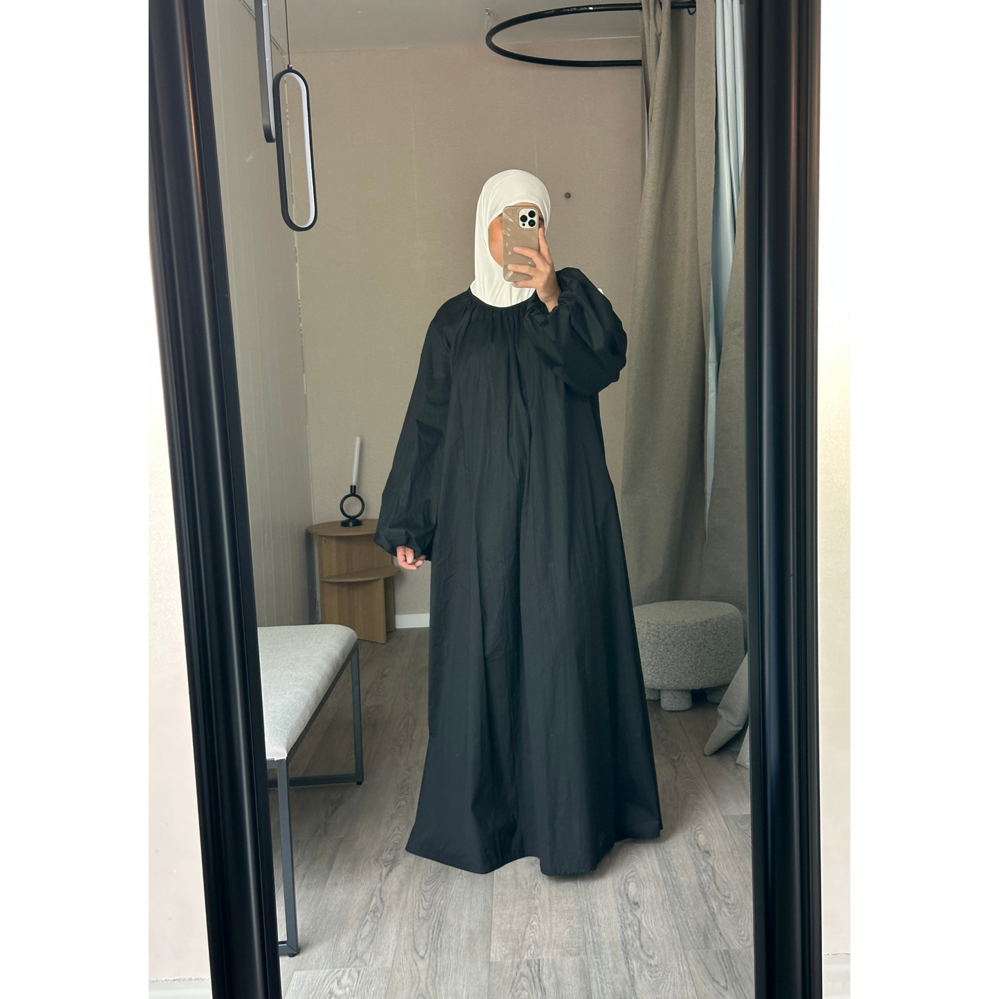 Robe longue avec manches bouffantes