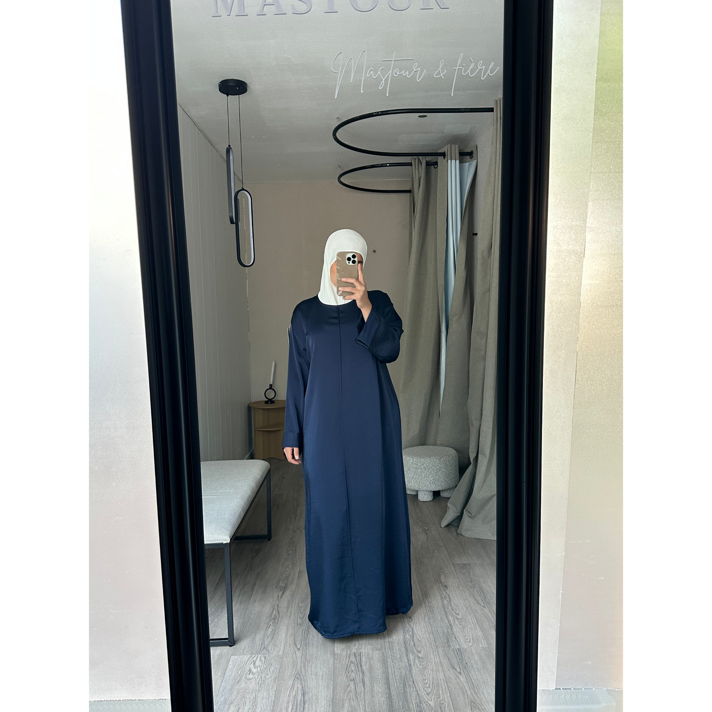 Robe longue Satiné Bleu nuit