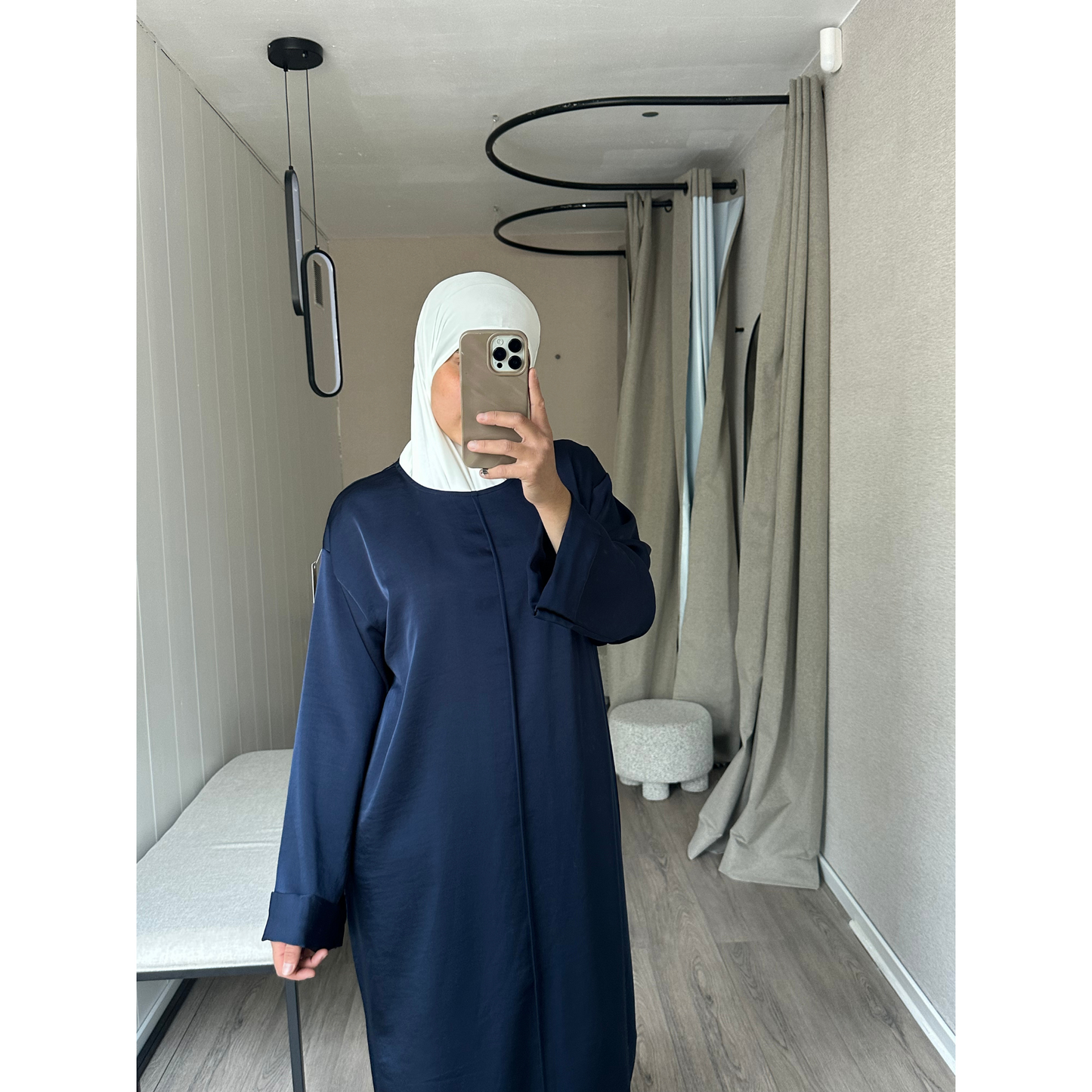 Robe longue Satiné Bleu nuit