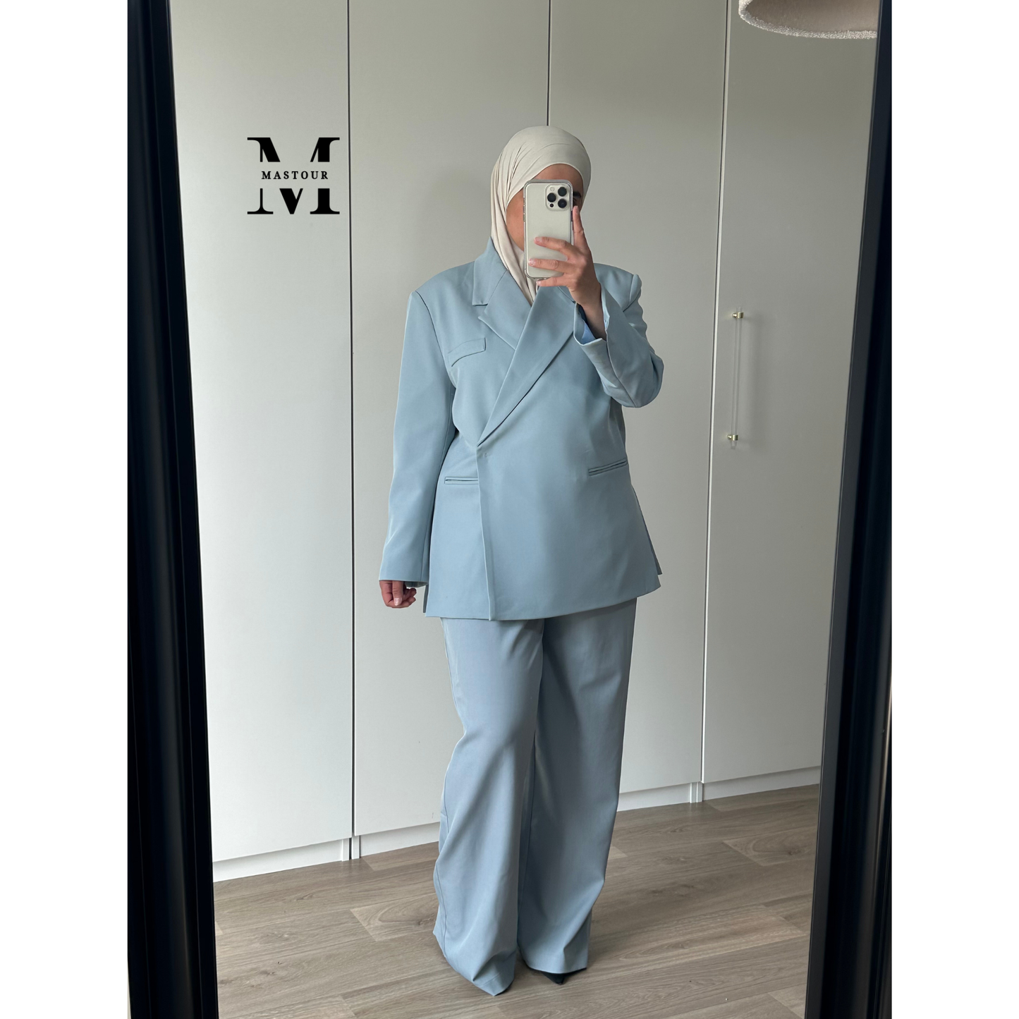 Ensemble Tailleur Bleu Ciel