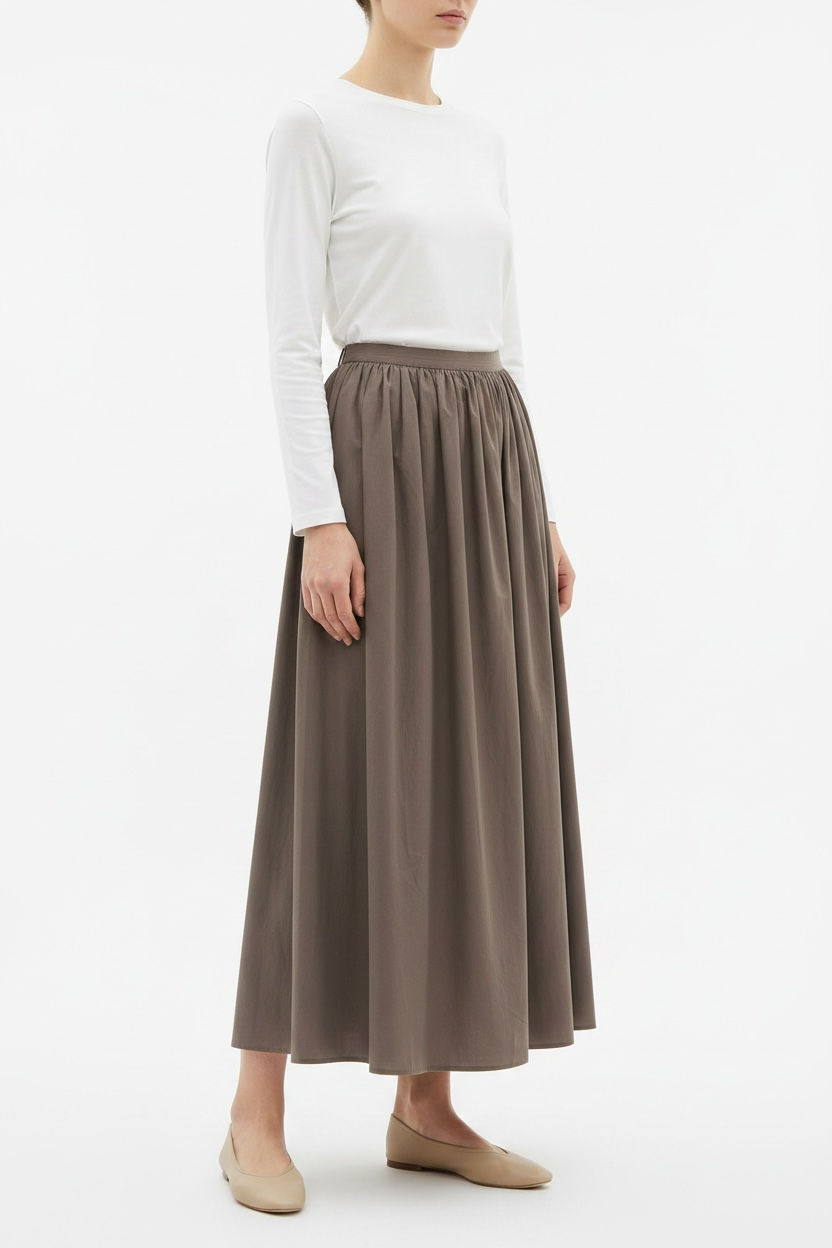 Jupe Cloche Maxi Marron