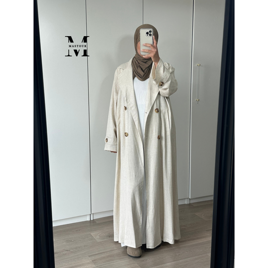 Trench long effet Lin, Grandes Tailles
