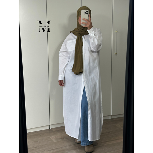 Chemise Exra longue Longue Blanche
