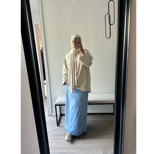 Jupe en jeans longue