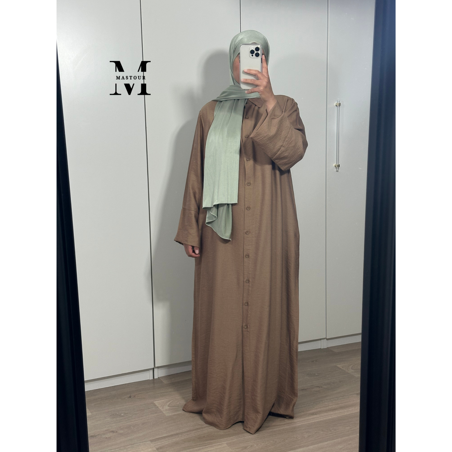 Robe Chemise Boutonnée – Camel