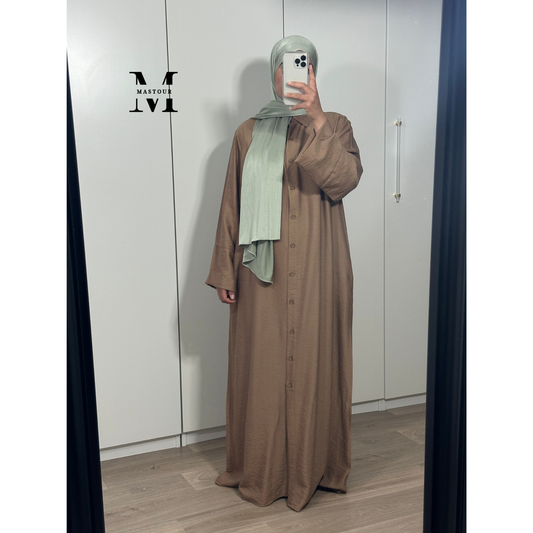Robe Chemise Boutonnée – Camel