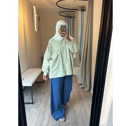 Chemise Oversize Vert d'eau