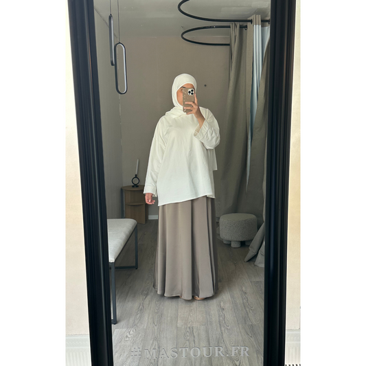 Jupe Satinée Évasée Femme