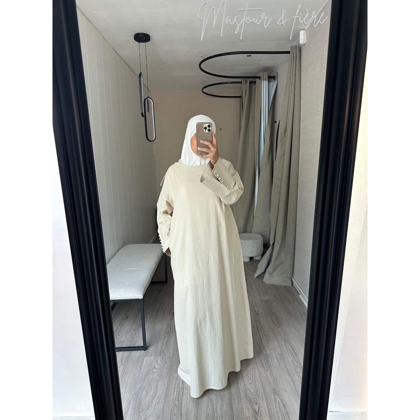 Robe Longue Effet Lin – Boutonnée