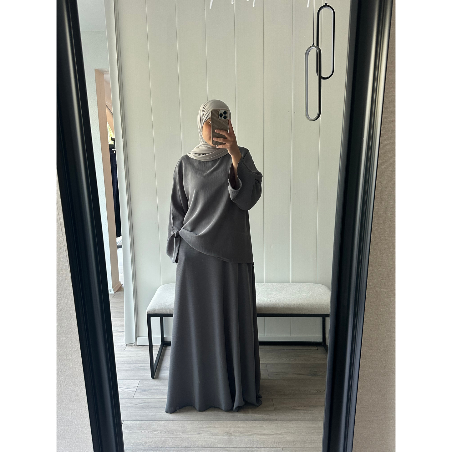 Ensemble Jupe Fluide Gris