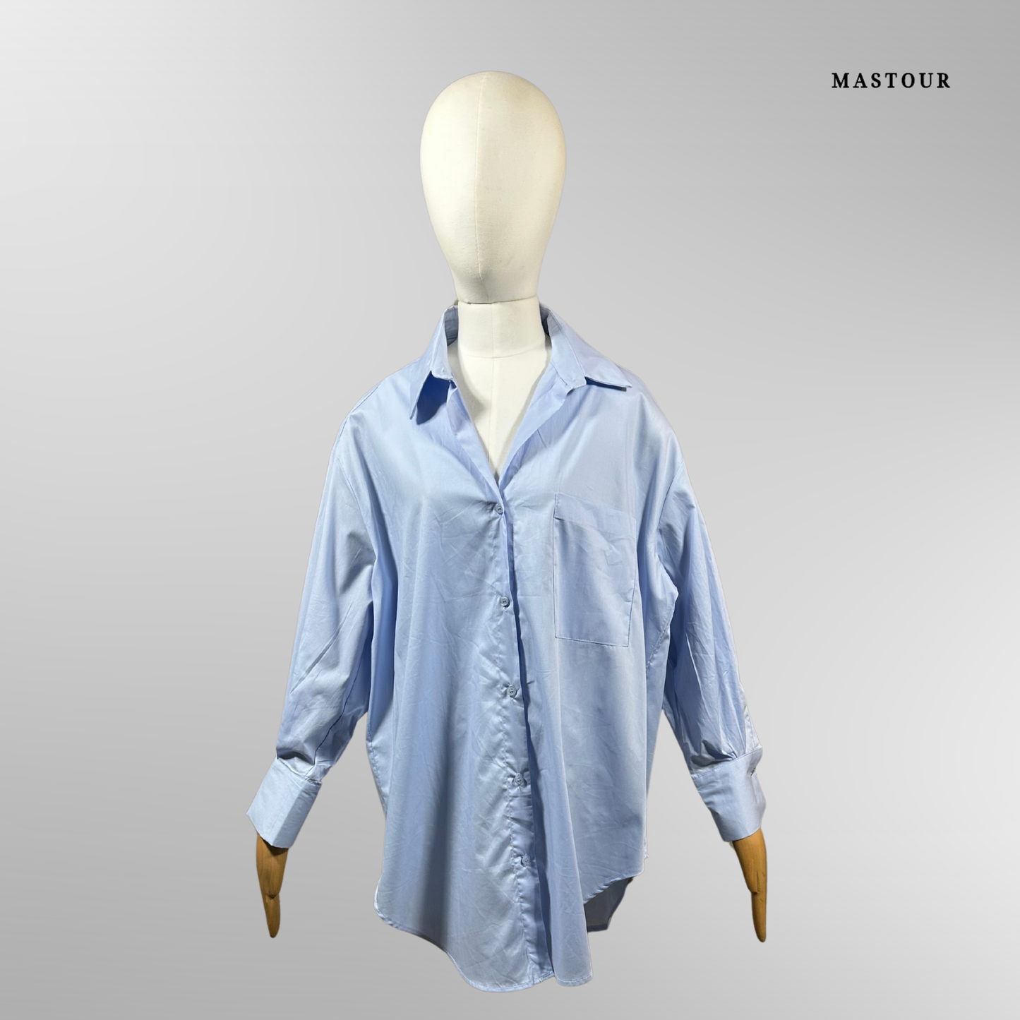 Chemise Basique avec Poche Bleu Ciel