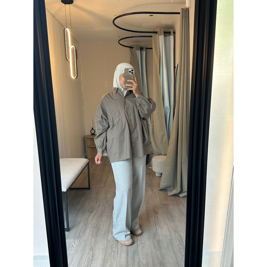 Chemise oversize Taupe