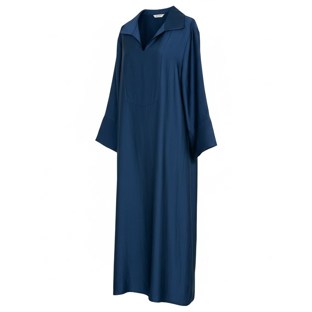 Abaya Satiné Bleu Marine