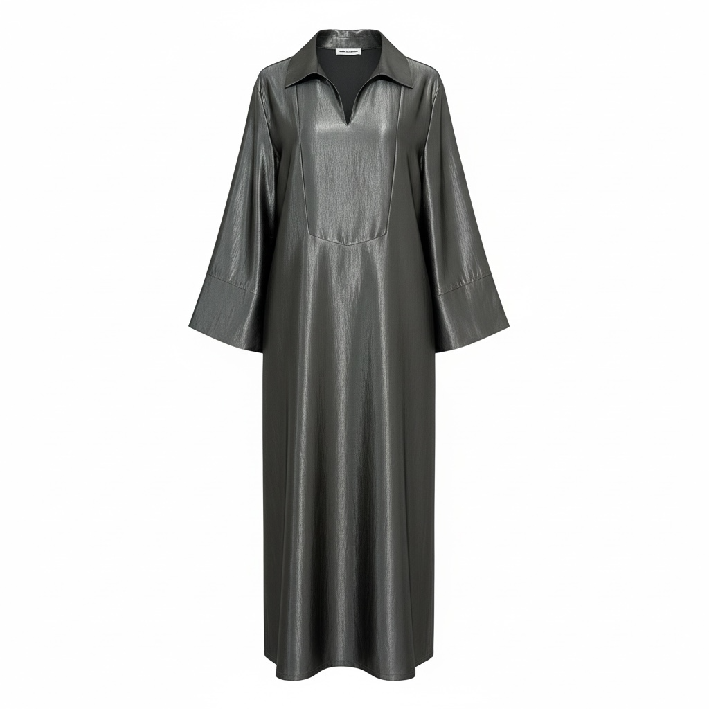 Abaya satiné Grise