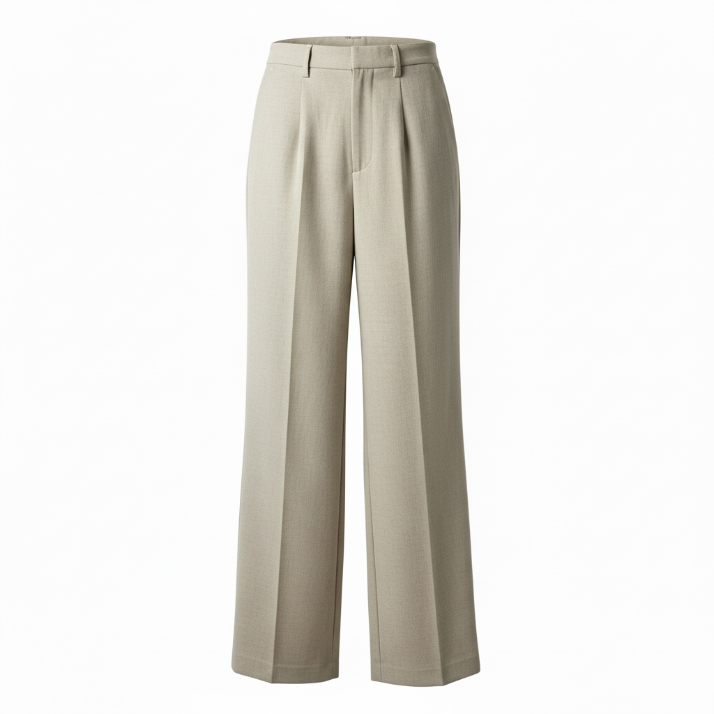 Pantalon Effet lin Beige