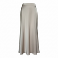 Jupe Satinée Évasée Beige