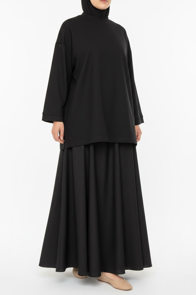 T-Shirt effet Polo Noir