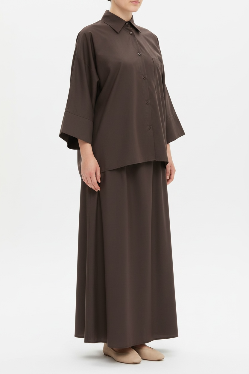 Ensemble Jupe Oversize - Marron