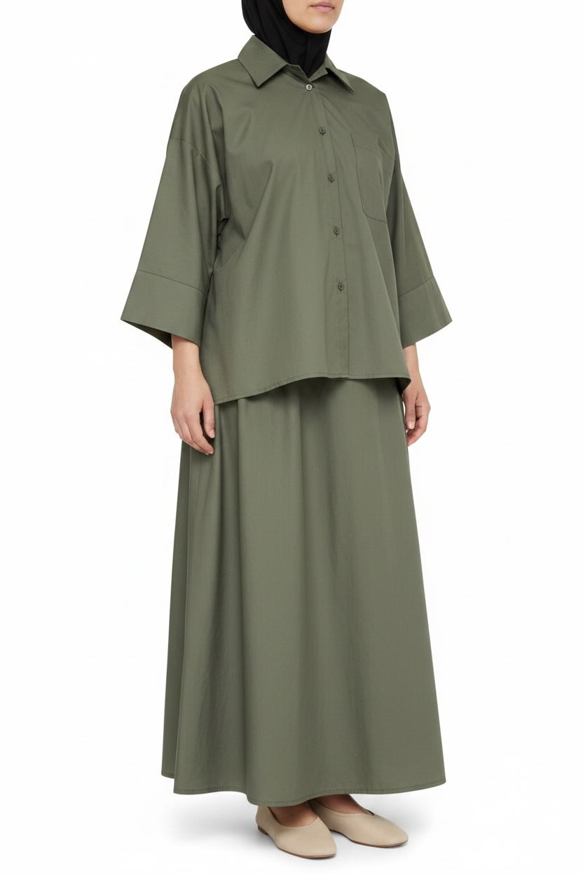 Ensemble Jupe Oversize - Kaki