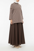 T-Shirt Rayé - Marron Rose Pastel