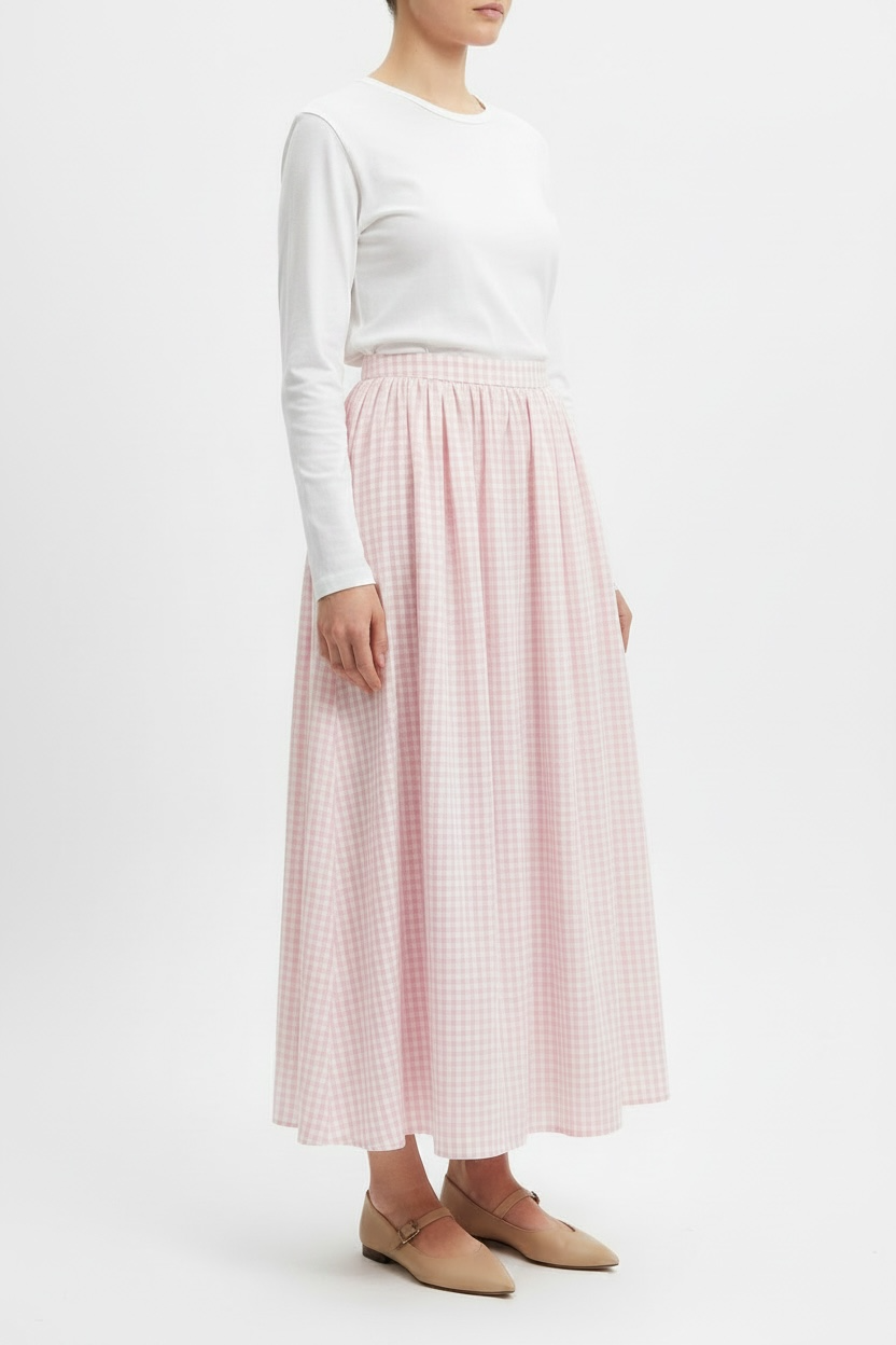 Jupe à Carreaux - Vichy Rose