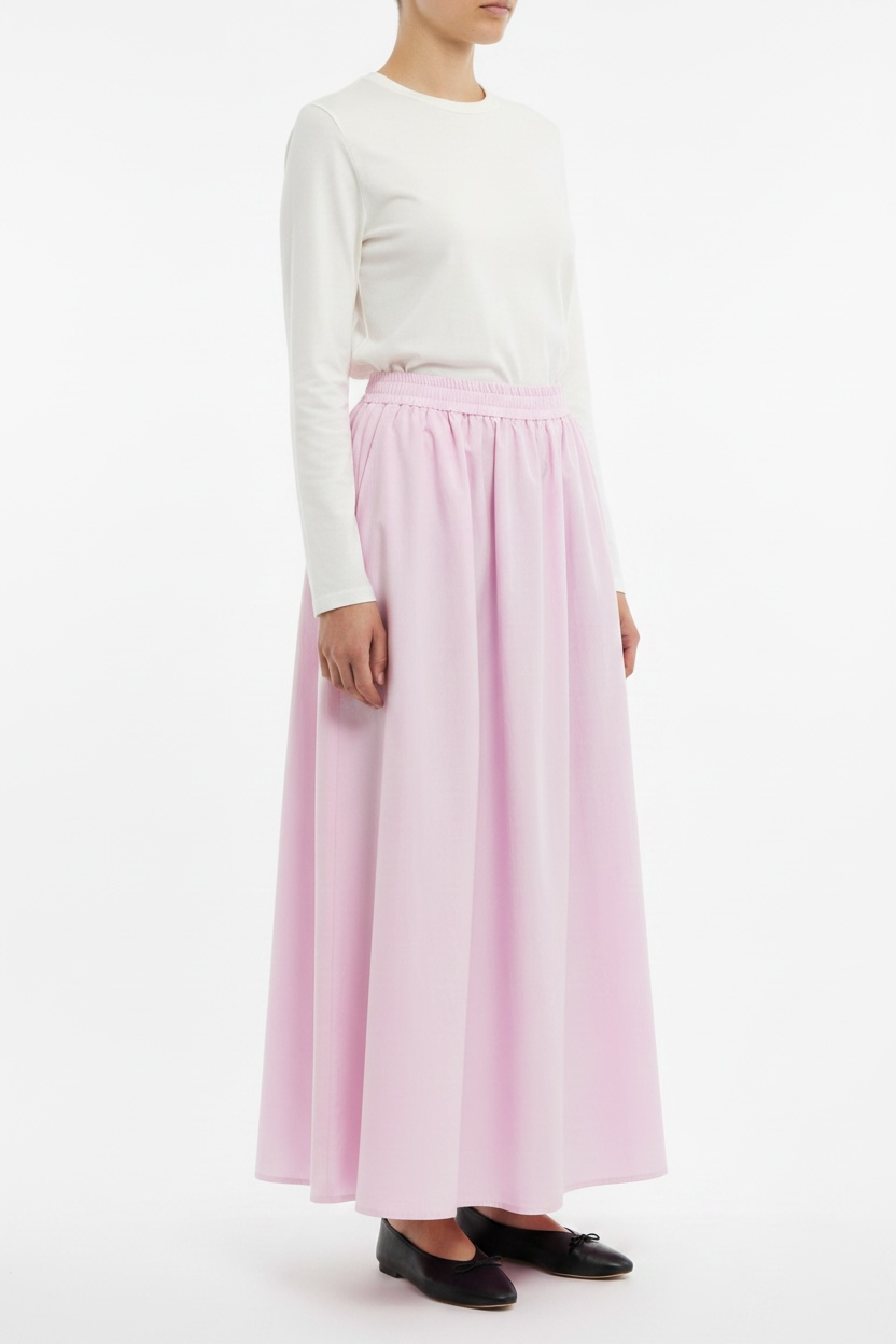 Jupe Effet Cloche - Rose pastel