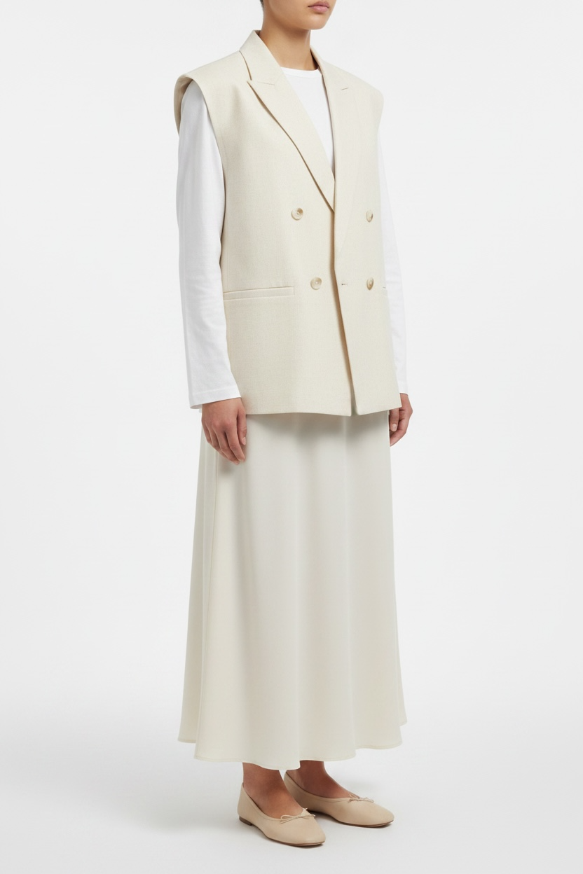 Blazer sans manches Oversize - Crème